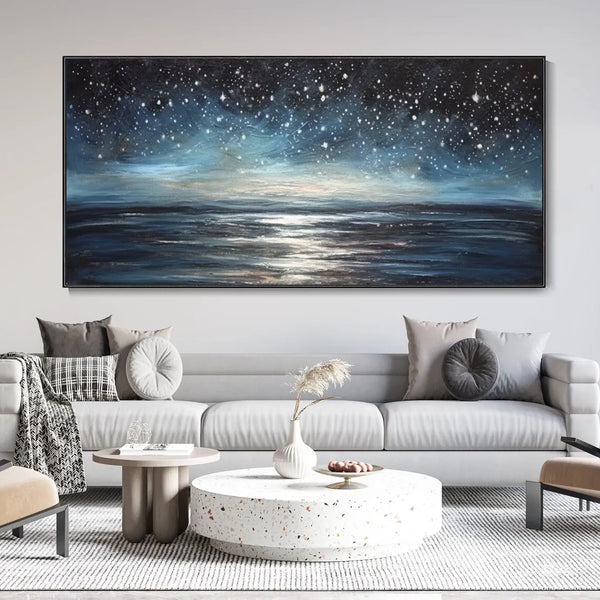 100% Canvas Modern Sky Pattern Handmade Elegant Oil Painting