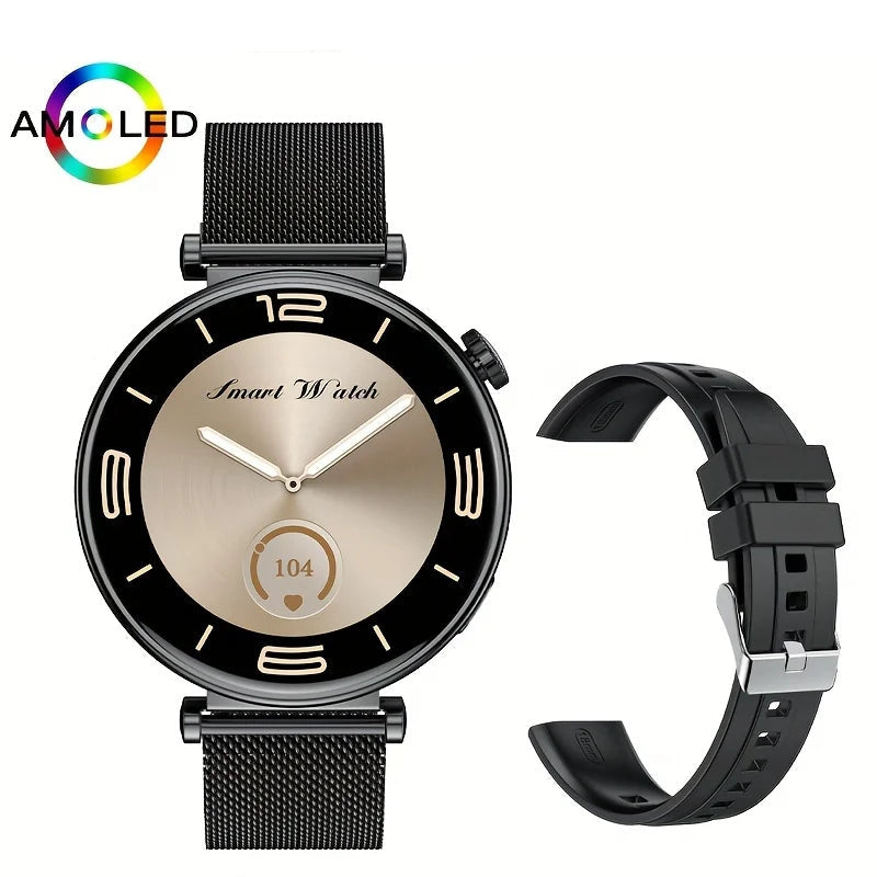 Silica Gel Smart Bluetooth Voice Support Round Shaped Sports Watch