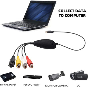 USB 2.0 VHS Audio Video Capture Card Recorder For Window 10