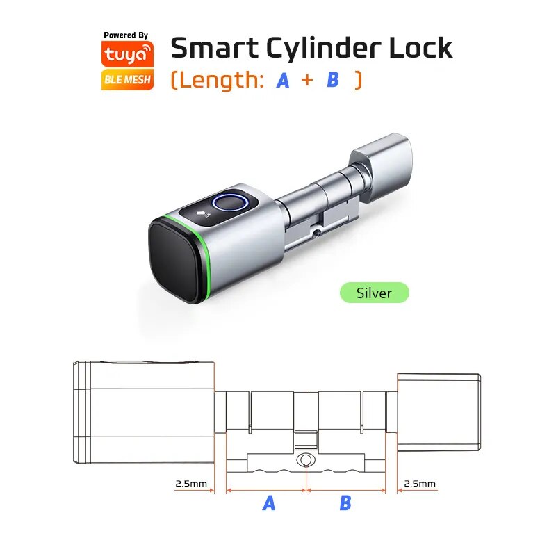 RayKube Aluminium Alloy Fingerprint Digital Smart Door Lock