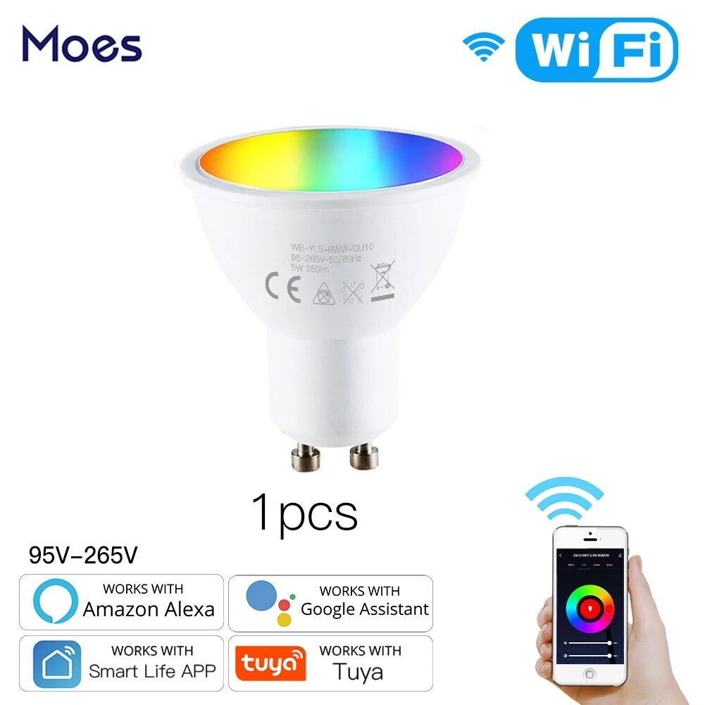 Moes Plastic Dimmable RGB LED Light Smart Remote Control Bulb