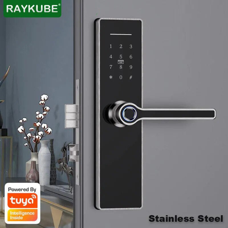 RayKube Stainless Steel Fingerprint Digital Smart Door Lock