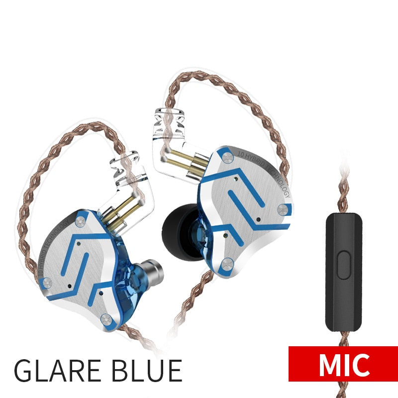 In-Ear Wired 4BA +1DD Pro Hybrid Sports Wear Earphone Set