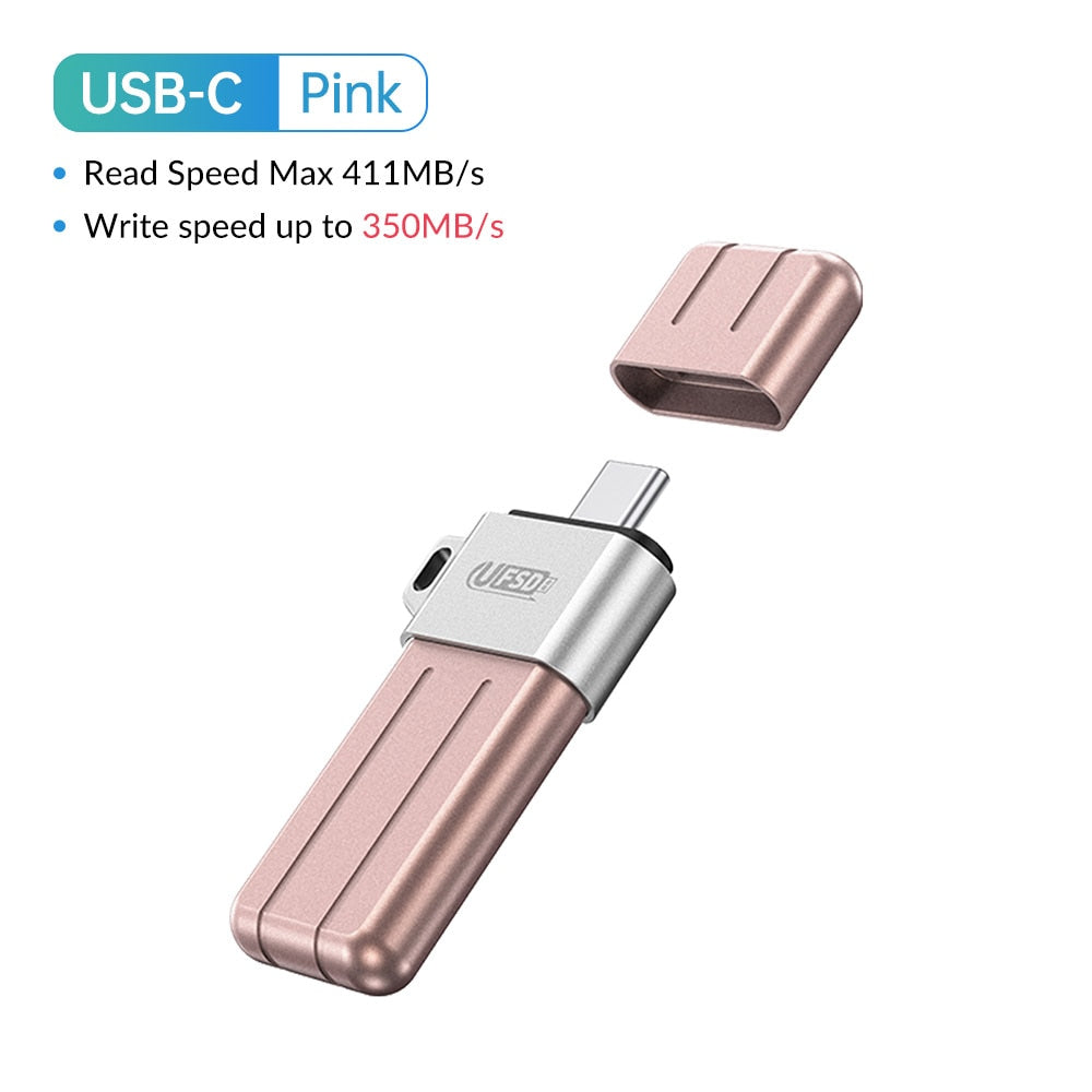 64GB - 512GB Metal USB 3.2 Type C 411MB/s Speed Flash Pen Drive