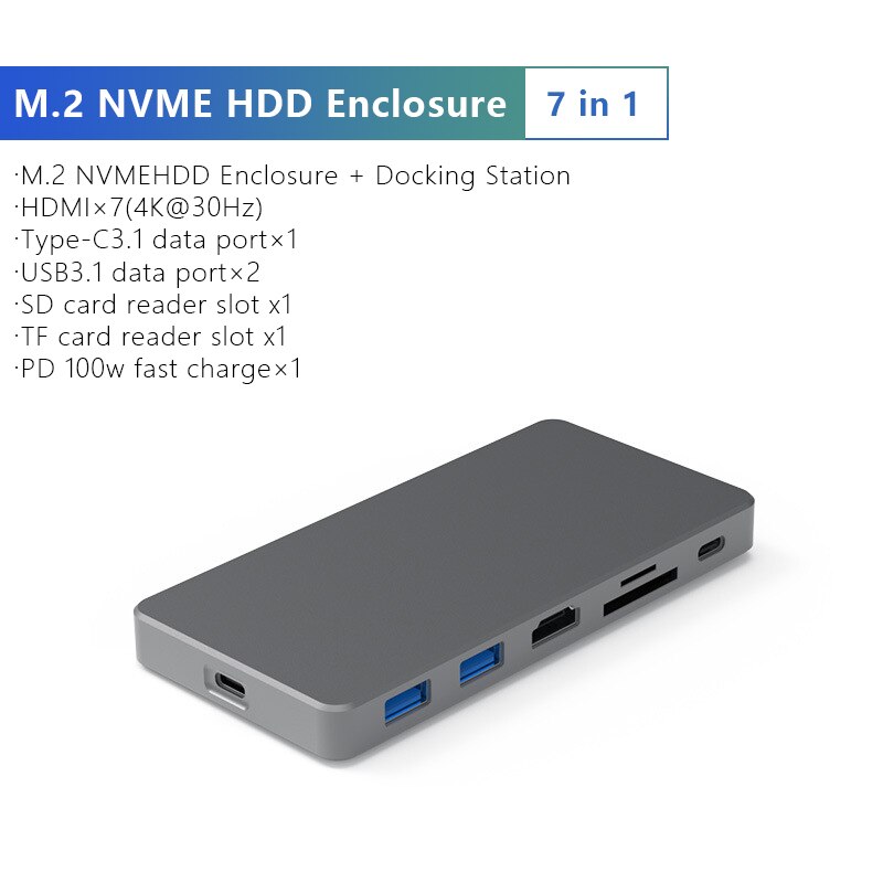 128GB To 2TB Type C HDMI SATA 2 High Speed SSD Enclosure