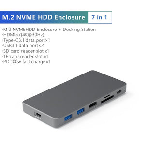 128GB To 2TB Type C HDMI SATA 2 High Speed SSD Enclosure