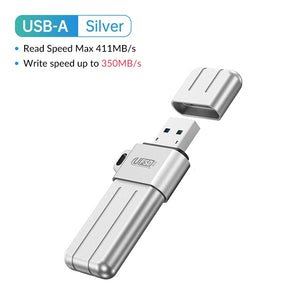 64GB - 512GB Metal USB 3.2 Type A 411MB/s Speed Flash Pen Drive